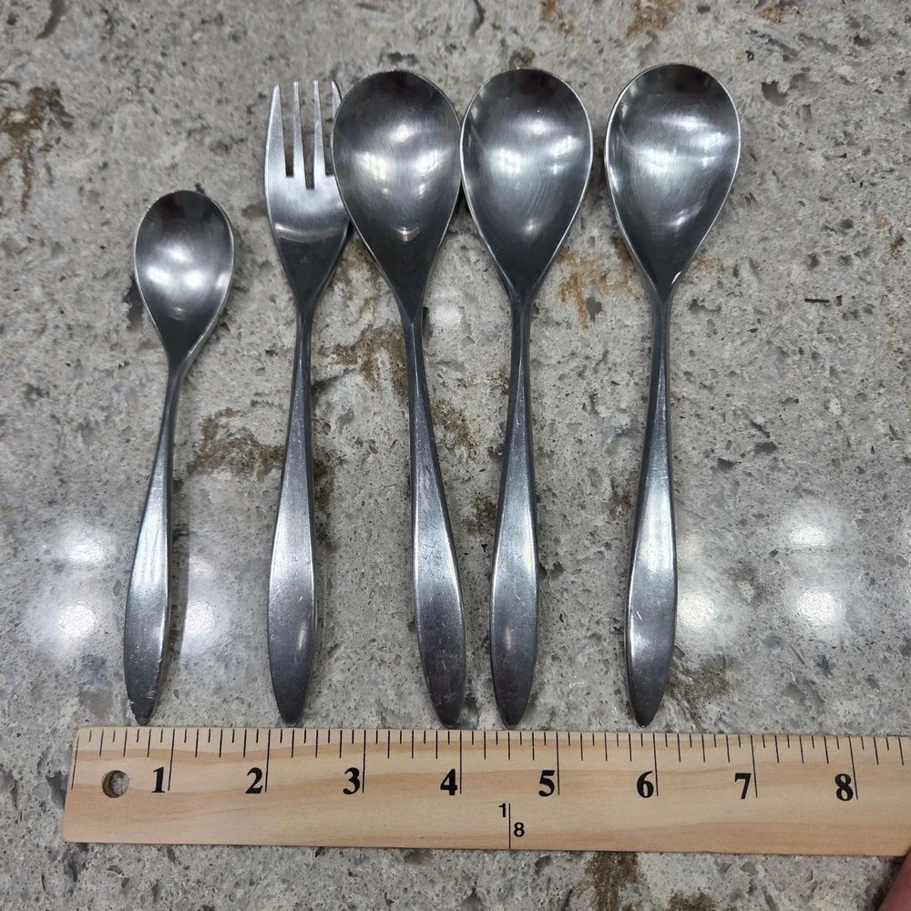 Vintage MCM Oxford Hall Stainless Japan Flatware Lot 5pc Spoons Fork Replacement